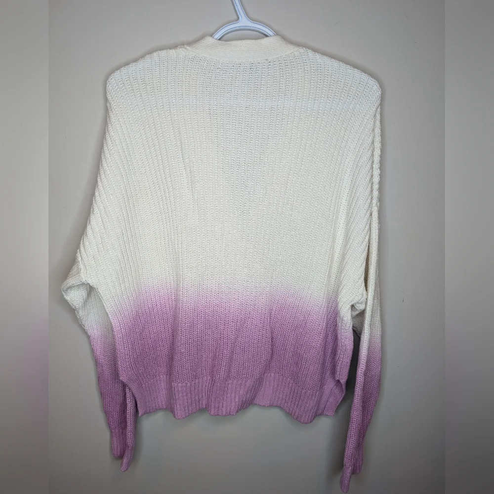 Ann Taylor Purple & White Ombre Knit Button Front Cardigan Woman Medium - Picture 4 of 10
